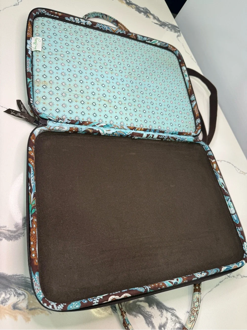 Vera Bradley RETIRED Java Blue Floral Laptop/Business Secure Travel Bag